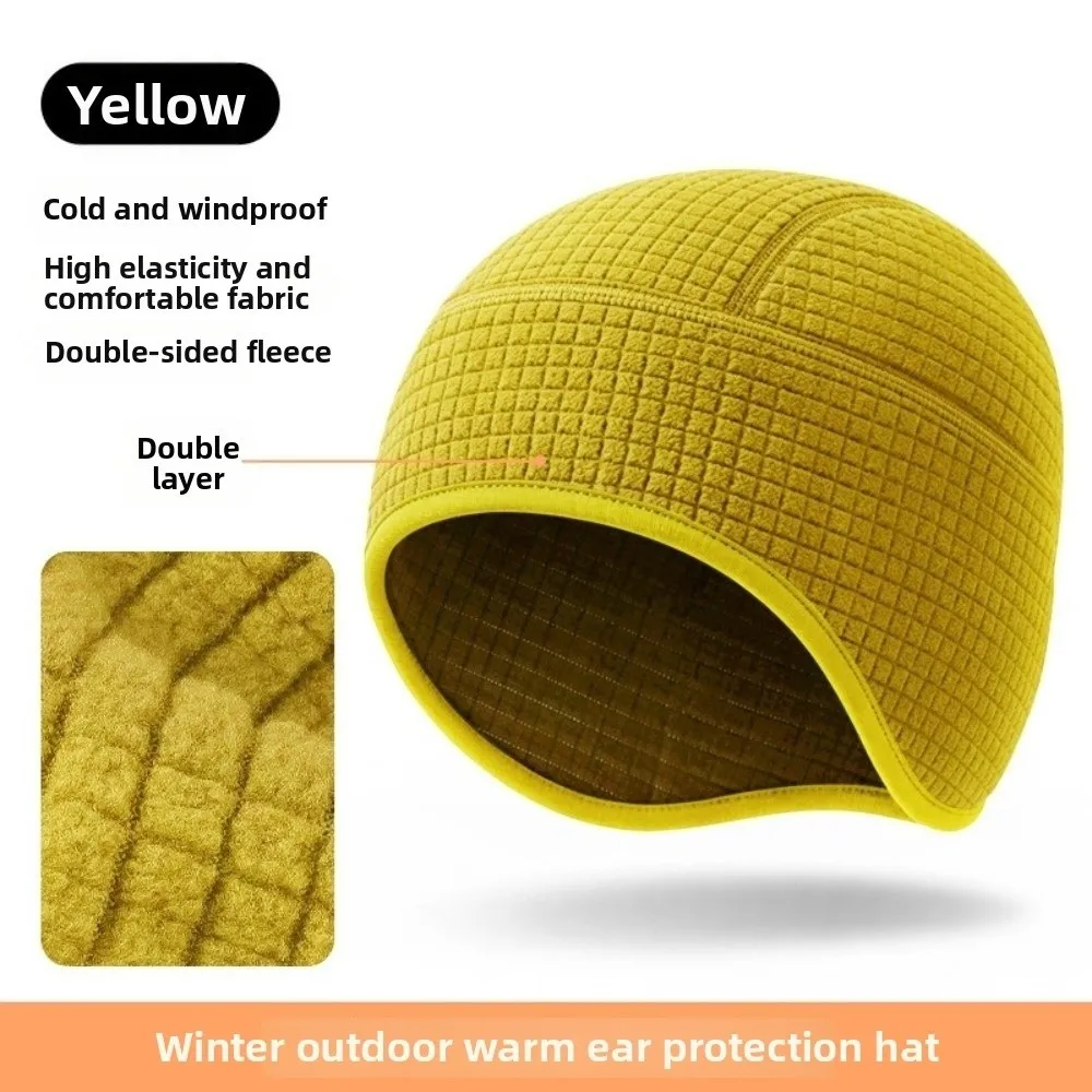 Double Layer Winter Beanie Fleece Lined Ear Coverage Ear Flap Beanie Quick Dry Breathable Fleece Lined Hat Winter Outdoor Wear