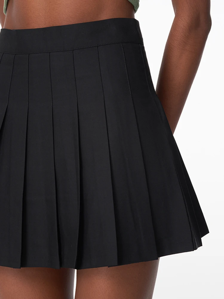 HOUZHOU Short Pleated Skirt Women Preppy Style High Waist A-line Sexy Cute Black Grey Mini Skirt Y2K Skort Casual School Uniform