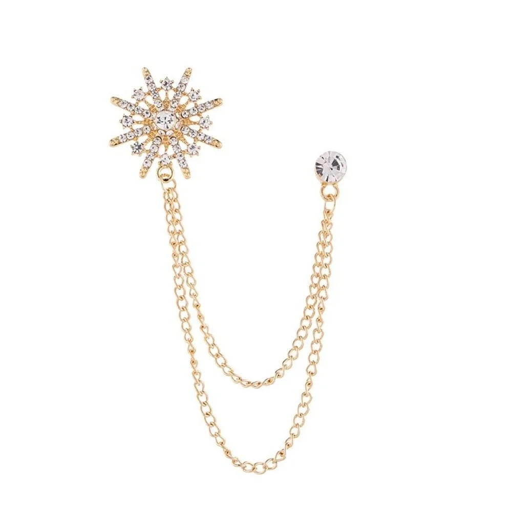 

Rhinestone Star Tassel Brooch Tassel Chain Alloy Men Brooch Clothing Accessory Badge Suit Lapel Pin Jewelry Accessories