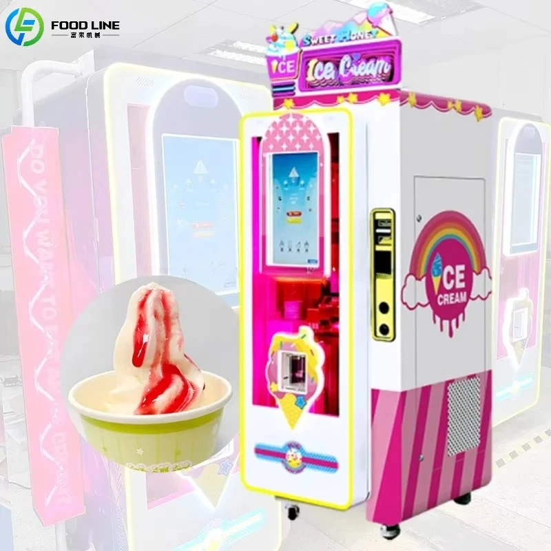 Customized Intelligent Touch Screen Ice Cream Vending Machine Automatic Frozen Snack Vending Machine