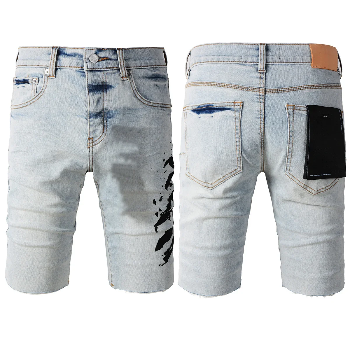 

5048 Summer Daily Casual Denim Shorts Men's Women's High Street Popular Solid Color Pants Personality Jeans