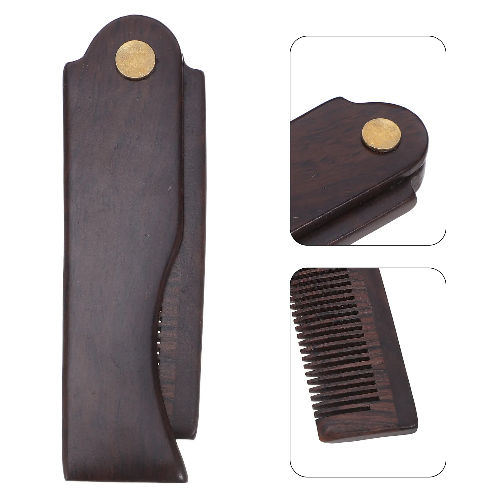 

Men Foldable Ebony Wood Comb Antistatic Fine Tooth Pocket Comb Beard Mustaches Travel Grooming Hair Styling Portable Hair Care
