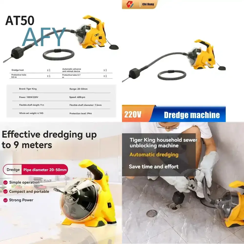 Pipe Dredging Machine for Household Kitchen Floor Drain Sewer Blockage Removal Tool Automatic Drain Cleaner Unblocker