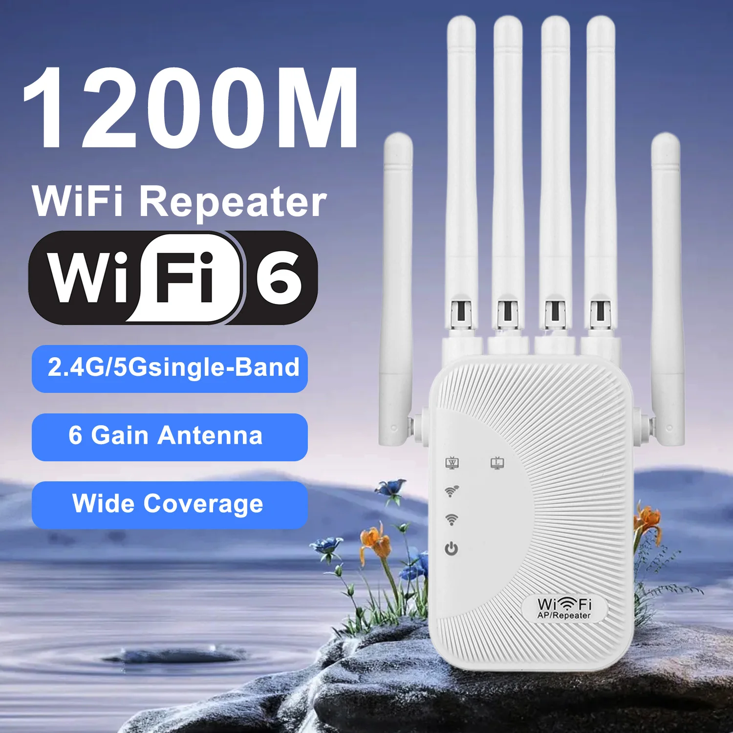 

WiFi Repeater 1200Mbps Dual Band Wireless Amplifier 2.4G 5GHz Network Long Range Signal Booster Antenna Network Amplifier Router