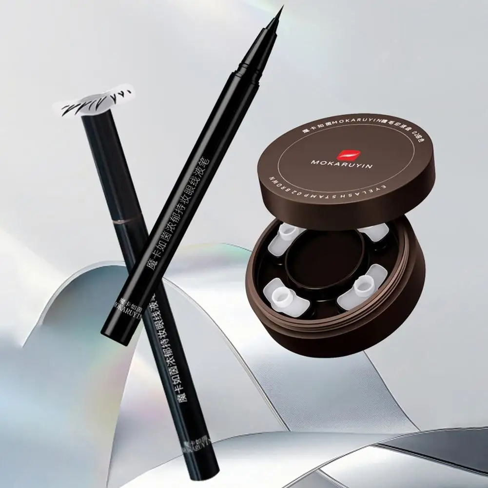 Zestaw do dolnej linii rzęs: eyeliner w płynie, wodoodporny, odporny na pot, bez trudności z aplikacją, 2w1, łatwy w użyciu dla początkujących, bez wypadania koloru.