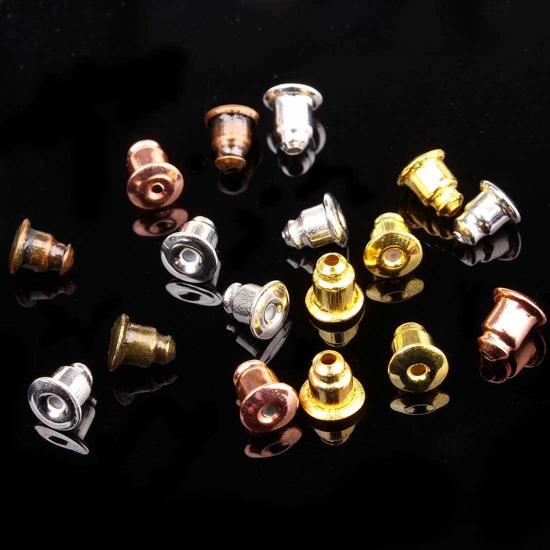 

100-200PCS Earring Back Stopper Earnuts Stud Gold/Silver Earrings Clasp Nut Plugging Earing Backs For Jewelry Making Accessories