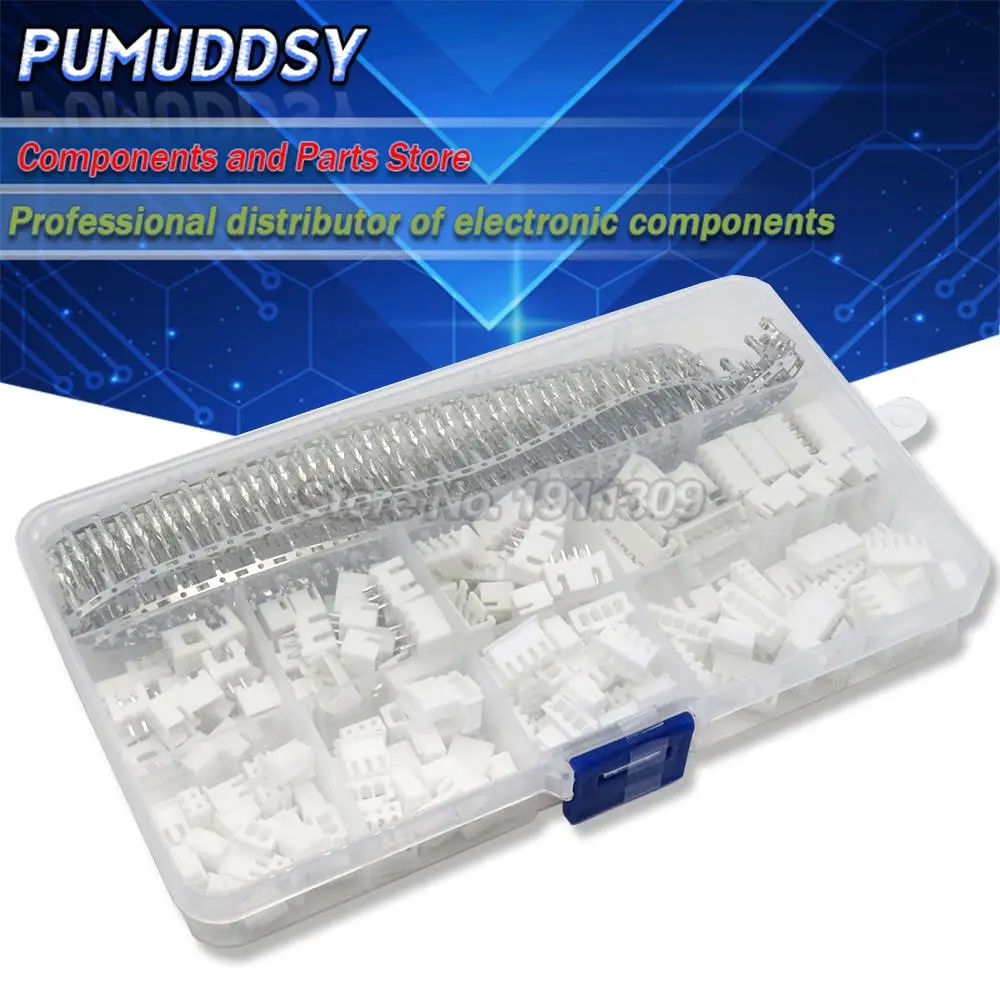 560pcs XH2.54 2p 3p 4p 5 pin 2.54mm Pitch Terminal Kit / Housing / Pin Header JST Connector Wire Connectors Adaptor XH DIY Kits