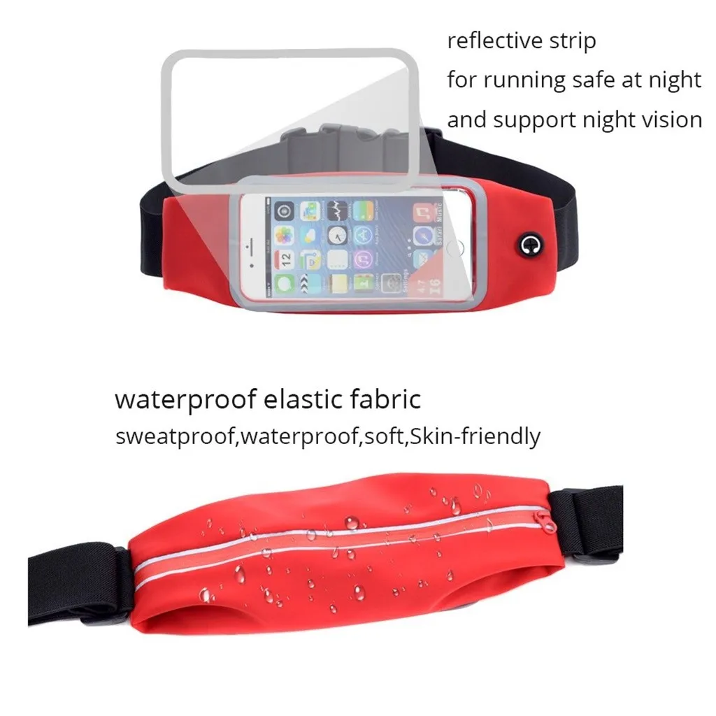 Running Case Cintura Sport Bum Belt saszetka biodrowa Travel saszetka na zamek torba na telefon pas sportowe etui wodoodporne piterek hurtowo