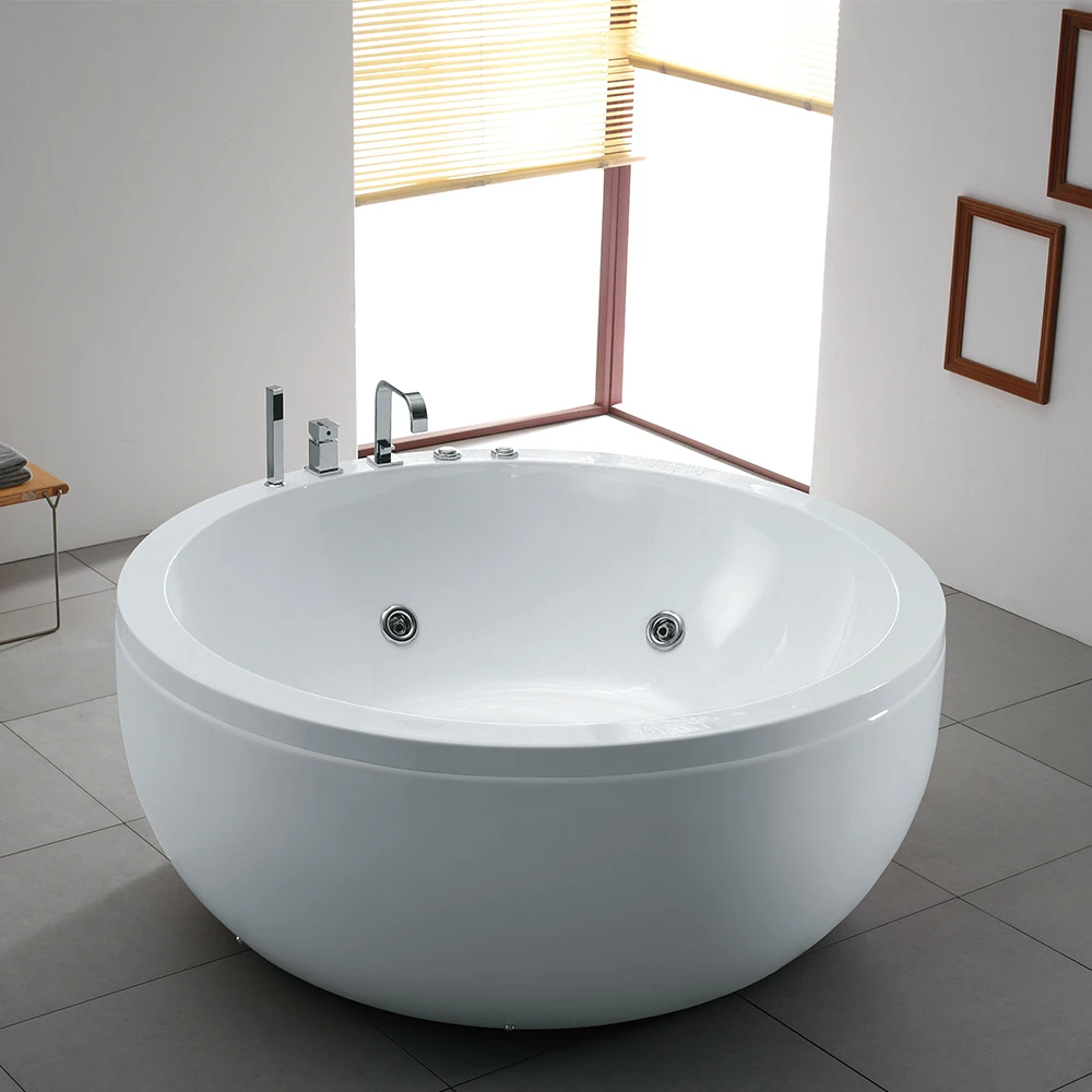 &c Apartment Size Freestanding Acrylic Round whirlpool Deep Standard Free Standing Bathtub for Adults