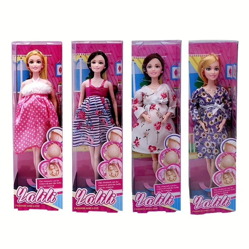 11.5in/30 ซม.ตุ๊กตาตั้งครรภ์แม่เด็กบน Tummy Multi ข้อต่อเจ้าหญิงตุ๊กตาการศึกษาของเล่นแบบโต้ตอบ
