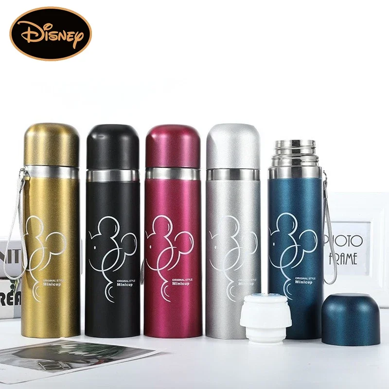 Disney Mickey Water Bottle Anime Children Thermos Cup 304 Stainless Steel High Capacity Water Cup Long-lasting Heat Preservation