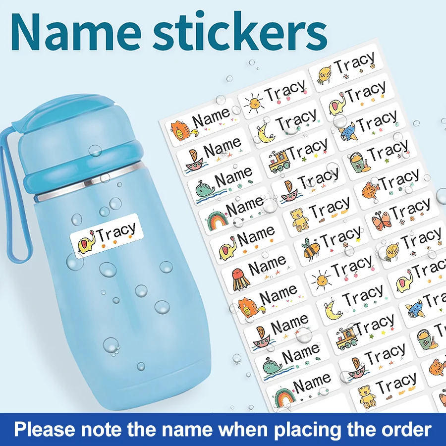 

Name Tags Customize Multicolor Stickers Waterproof Decals Personalized toy Name Labels for Children School Stationery Kids Gifts