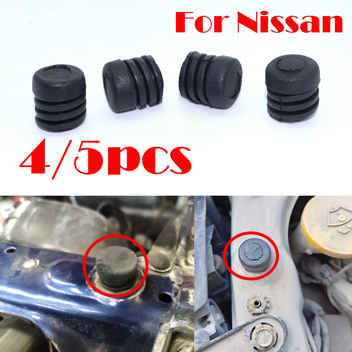 4pc For Nissaan Qashqai 2013 GU Patrol 1999 wingroad Patrol Car Bonnet Grommet Mount Sleeve Hood Cushion Insulator Rubber Buffer