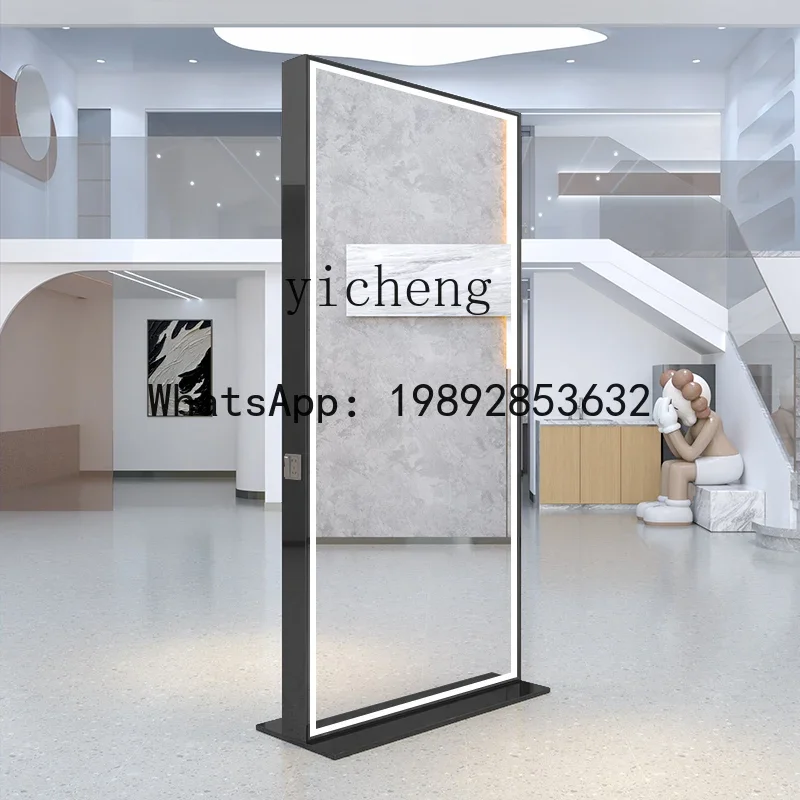 L21-Barber Shop Mirror Single Double-sided Floor Mirror Perm Dyeing and Cutting Mirror with Light