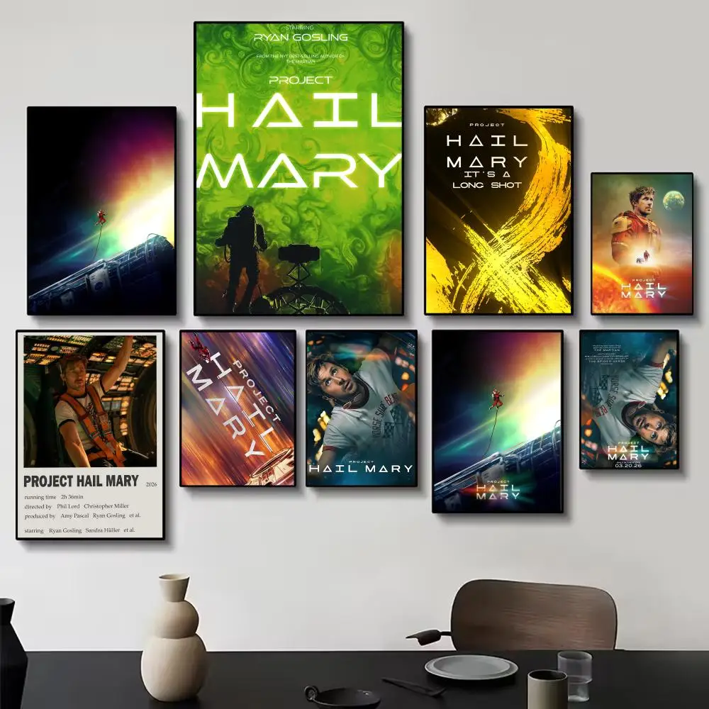 Cosmic Hopeful P-Project Hail Mary Sci-Fi Space Exploration Poster Painting Wall Art for Living Room Home Gifts Decor Mural