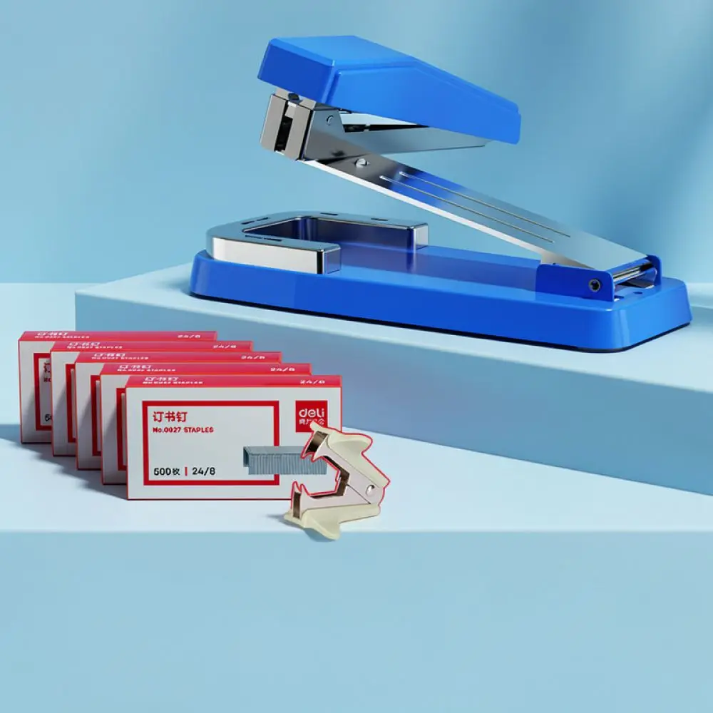For Deli Multi Angle Rotating Stapler 360 Degree Paper Fastener Office Desktop Stationery Durable Binding Machine Supplies