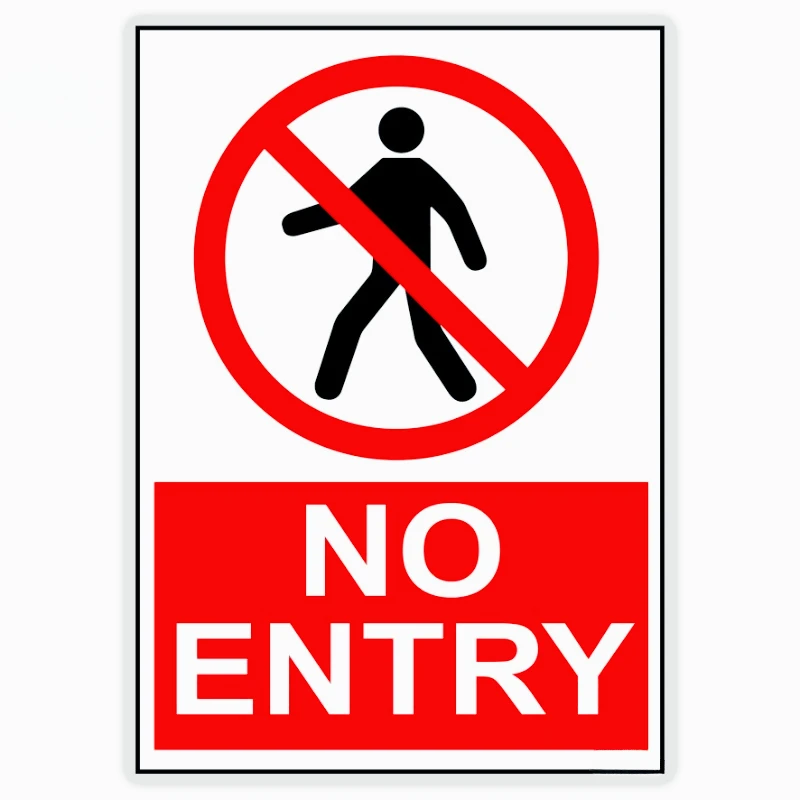 13cm PVC Self‑Adhesive No Entry Sign Decorative Stickers Decals, for Car Bumpers and Windows Auto Styling Accessories