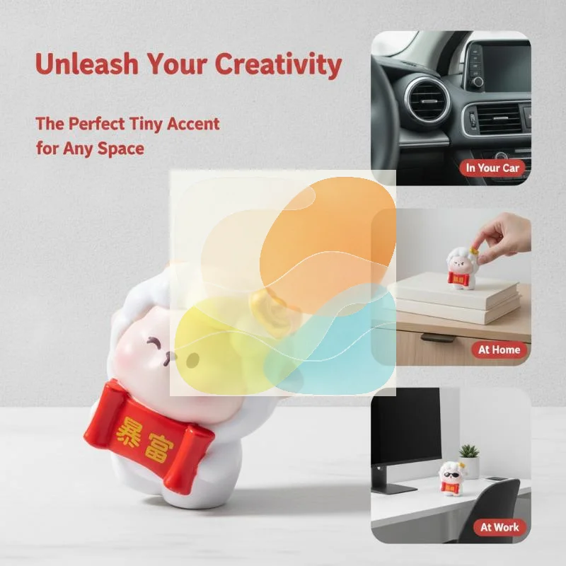 2027 Year of the Sheep Resin Figurine Small Size Cute Ornament for Chinese New Year Desktop Shelf Decor Souvenir Gift