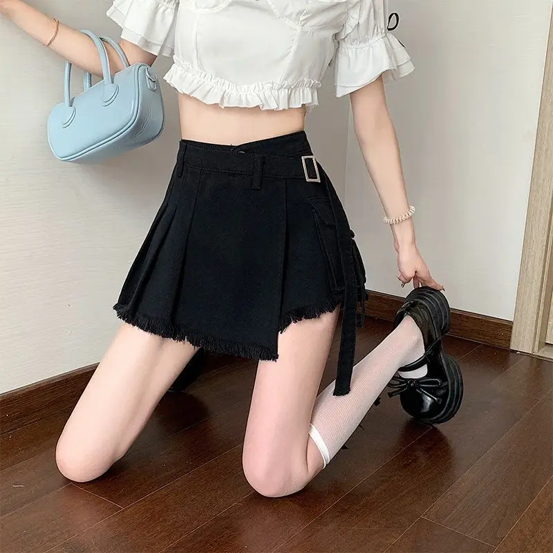 Women's New High-waisted Slim Straight Wide-leg Irregular A-line Skirt