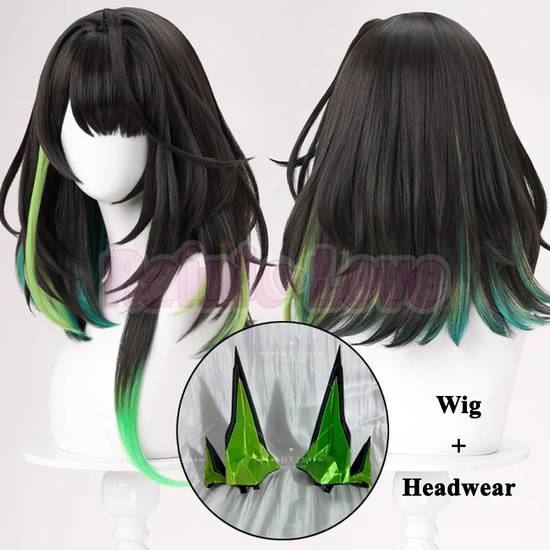 Game Arknights Mon3tr Cosplay Wig Kal'tsit Cosplay Wig Gradient Highlights Long Hair For Hallowmas Party Adult Women Men Role