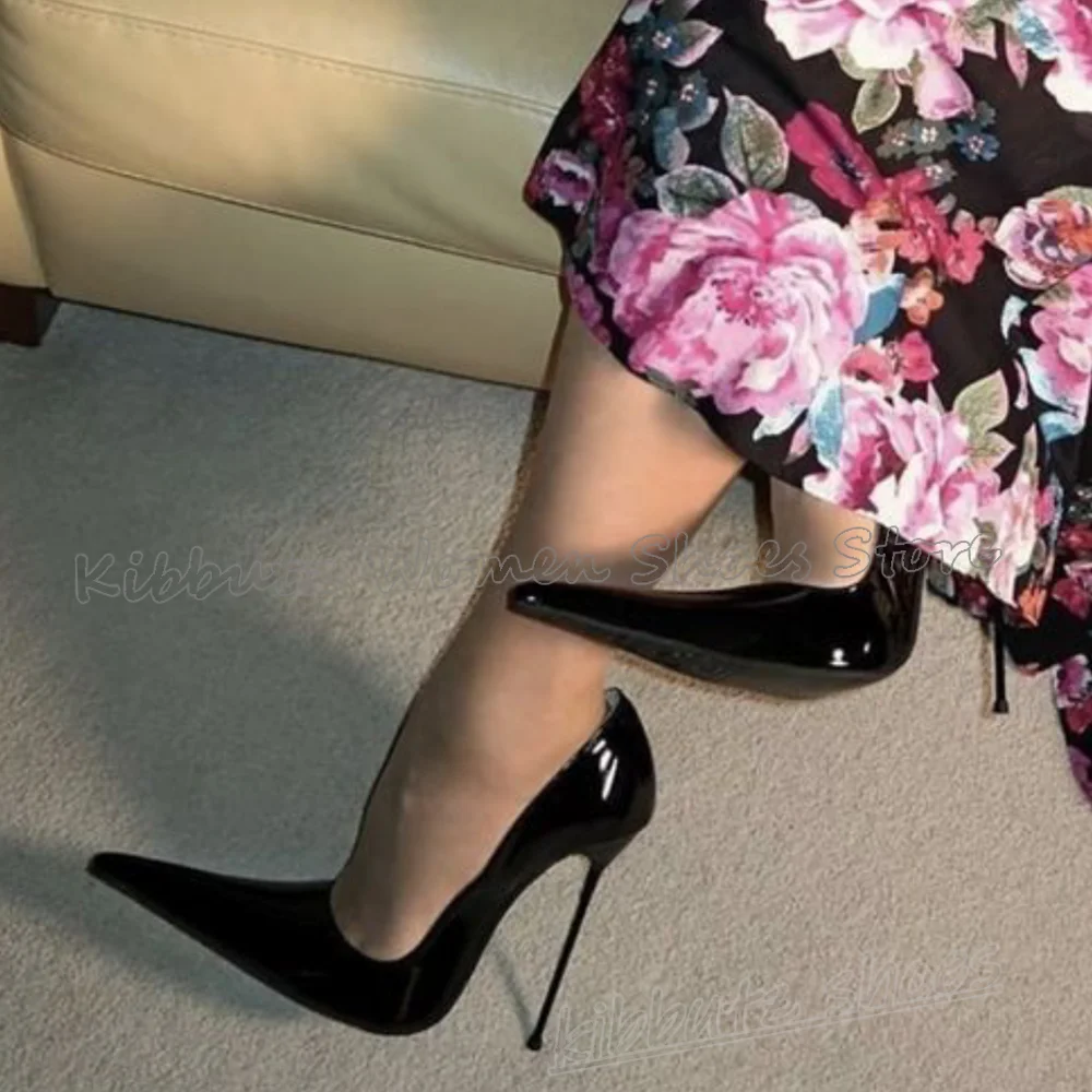 

Pumps Leather Slip-On Hot Girls Pointy Thin High Heels Leather Solid Color Fashion Elegant Concise Sexy Party Club Women Shoes