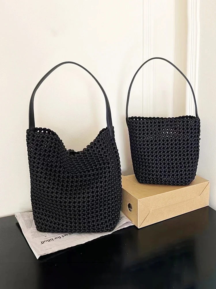 

Большая тканая кожаная сумка-тоут Capaci, женская сумка через плечо, сумка Buet ape с мягкой ручкой, повседневная сумка Briti Sle Faion