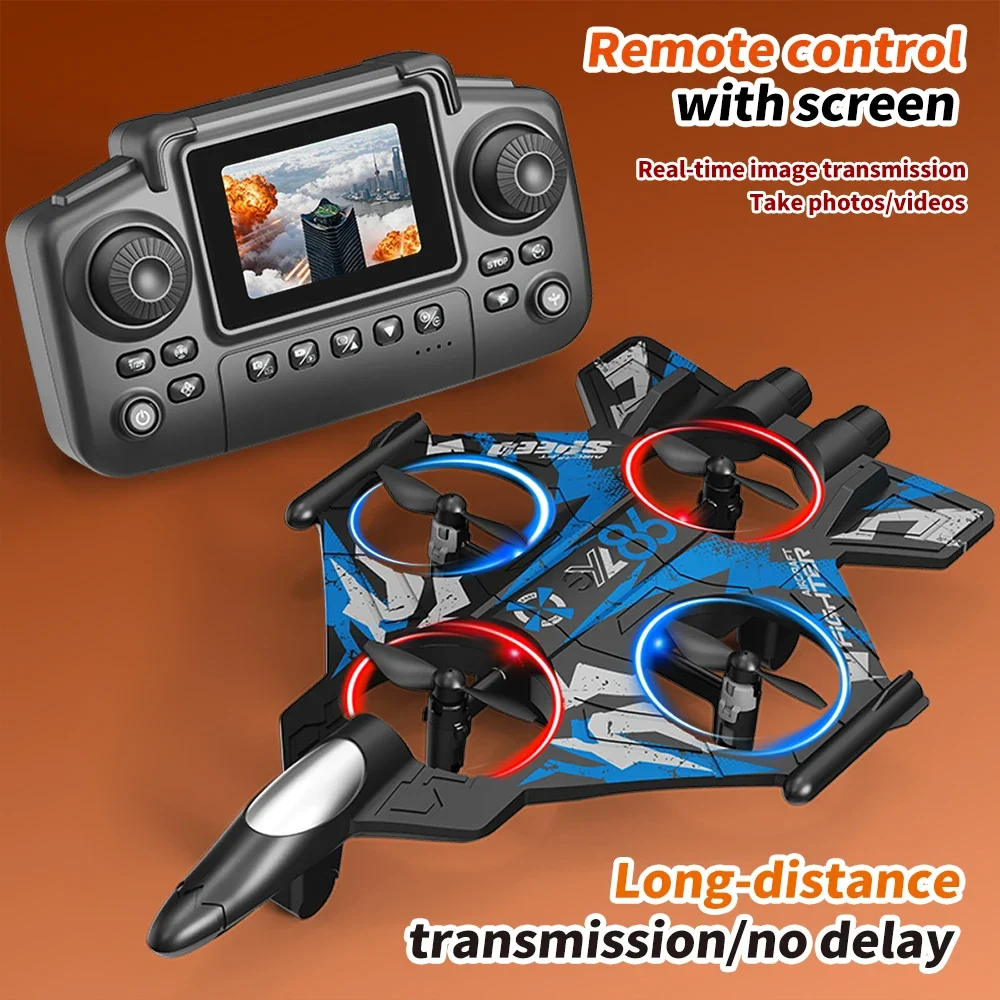 YL86 RC Plane with Camera Helicopter Three speed switching Aircraft Rolling  360 °Fighter Hover at fixed height RC Drone Toys