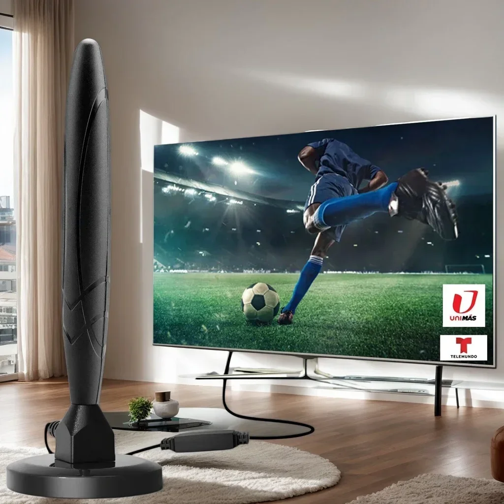 

High Performance Indoor HD TV Antenna with 5600 - Mile Long Range Signal Booster for 4K 1080P, Free View ATSC/DVB - T/ISDB