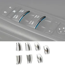 Silver Car Door Window Lift Button Switch Sticker for Jeep Grand Cherokee 2011+ Cherokee 2014+ Grand Commander 2018+ Accessories