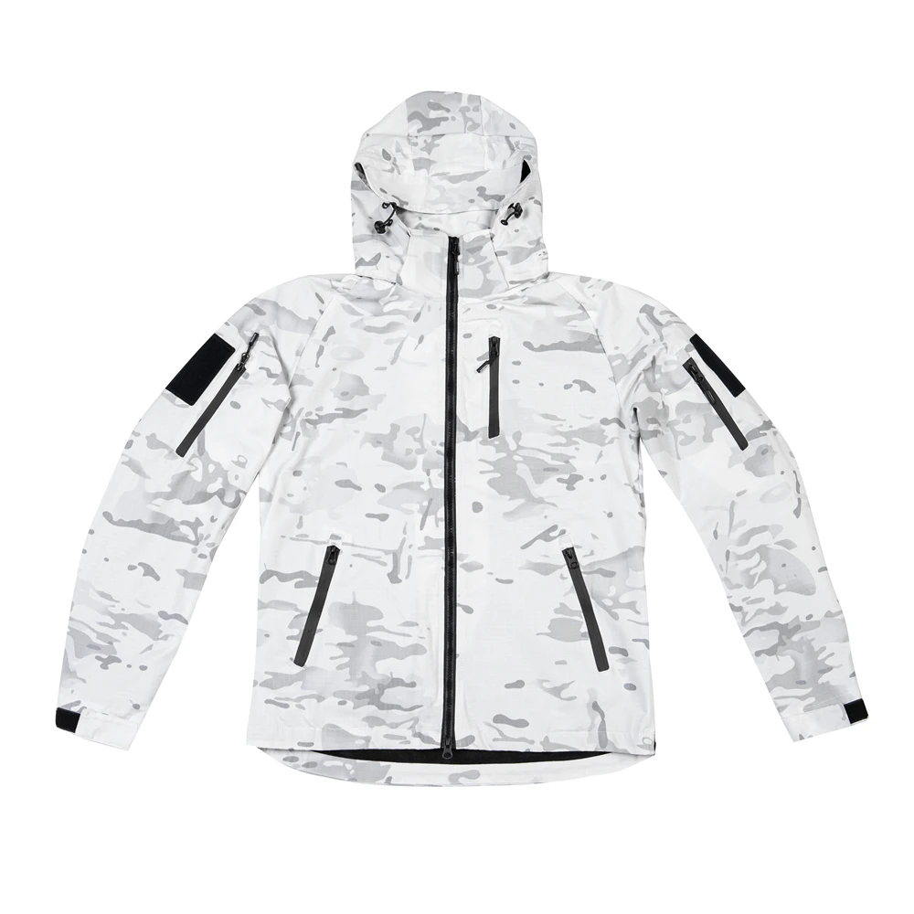 

MCAP Snow Camouflage White Coat Tactical Coat Spring And Autumn Thin Commuter Outdoor Polyester Cotton