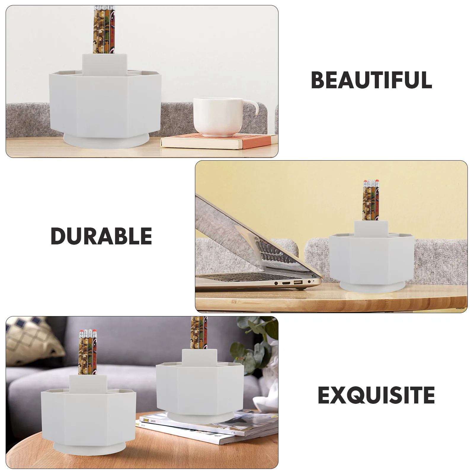 

Rotating Pen Holder Plastic Desk Organizer Office Storage Container Pencil Pot Stationery Box Desktop Organizer