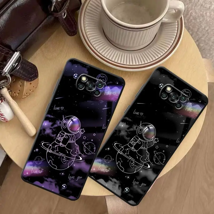 Funda de teléfono con dibujo de astronauta para Xiaomi Poco F8 C71 M5 F1 F3 M3 M4 M7 C50 X3 X4 X5 X7 Pro C61 C75