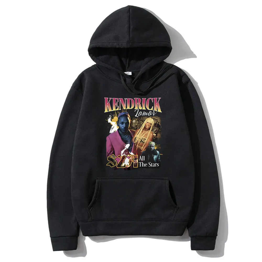 

Rapper Kendrick Lamar Print Hoodie Rap SZA All The Stars Hip Hop Hooded Sweatshirt Men Women Fashion Vintage Oversized Hoodies