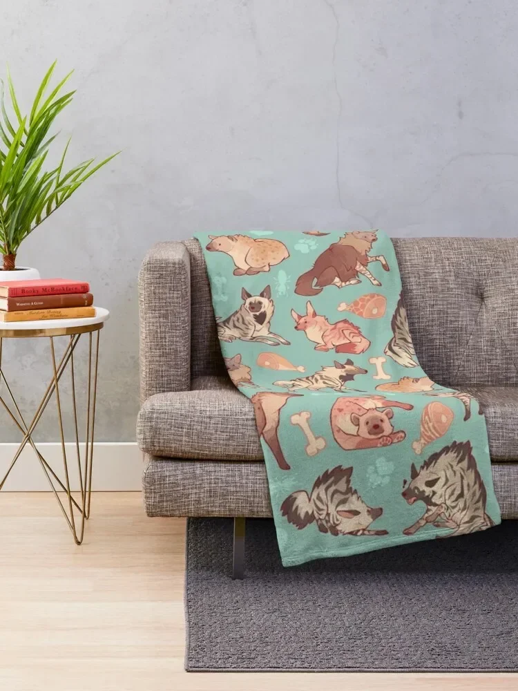 Hyenas in minty Throw Blanket Soft Plush Plaid Decorative Sofa Warm sofa bed Designers Blankets