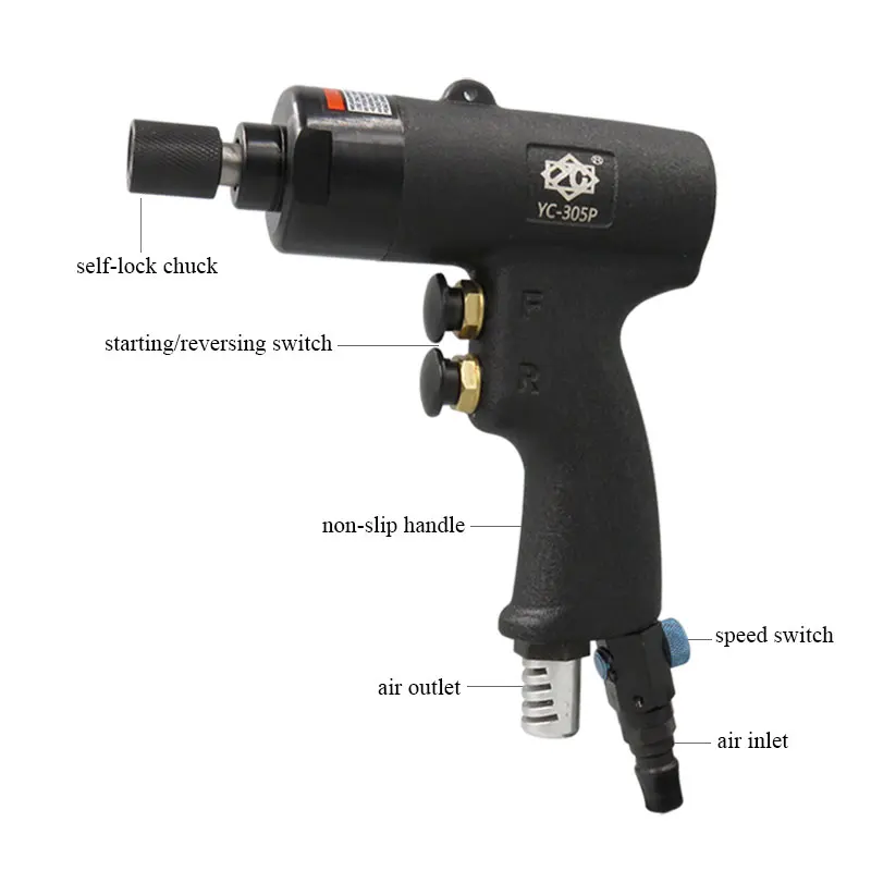 YC Air Screwdriver 1/4  Inch Pneumatic Screw Driver Air Tools for Furniture Installation Appliance Maintenance
