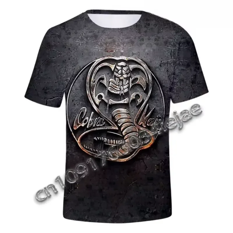 Cute Cartoon Cobra Kai 3D Print Men T Shirt Quick Dry Breathable Short Sleeve Summer Casual Streetwear Outdoor Sports Tee