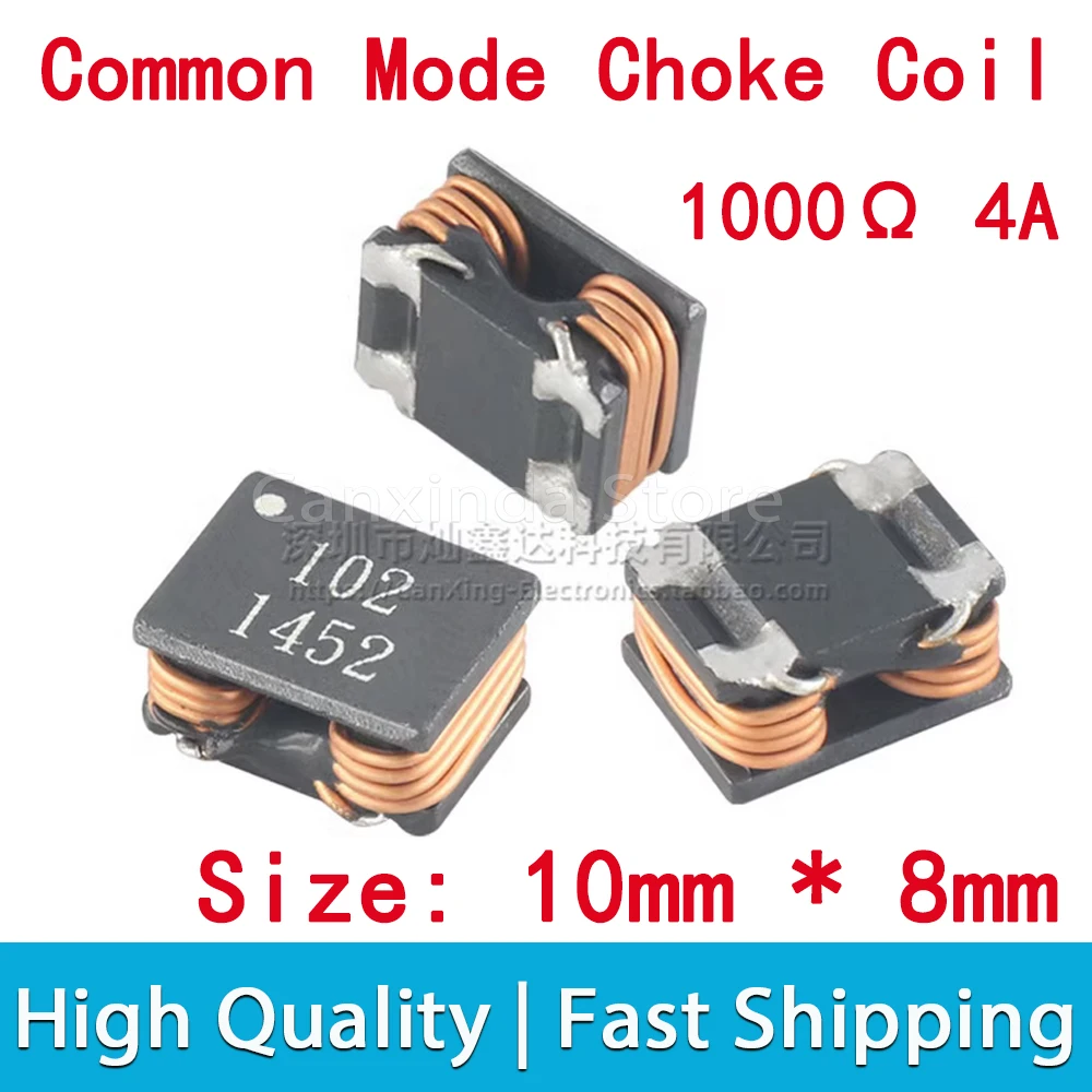 2/5/10pcs SMD SMT 1000Ω 4A 1000 ohm High Current Common Mode Inductance Inductor Filter Choke Coil DC Power Line Signal Filter