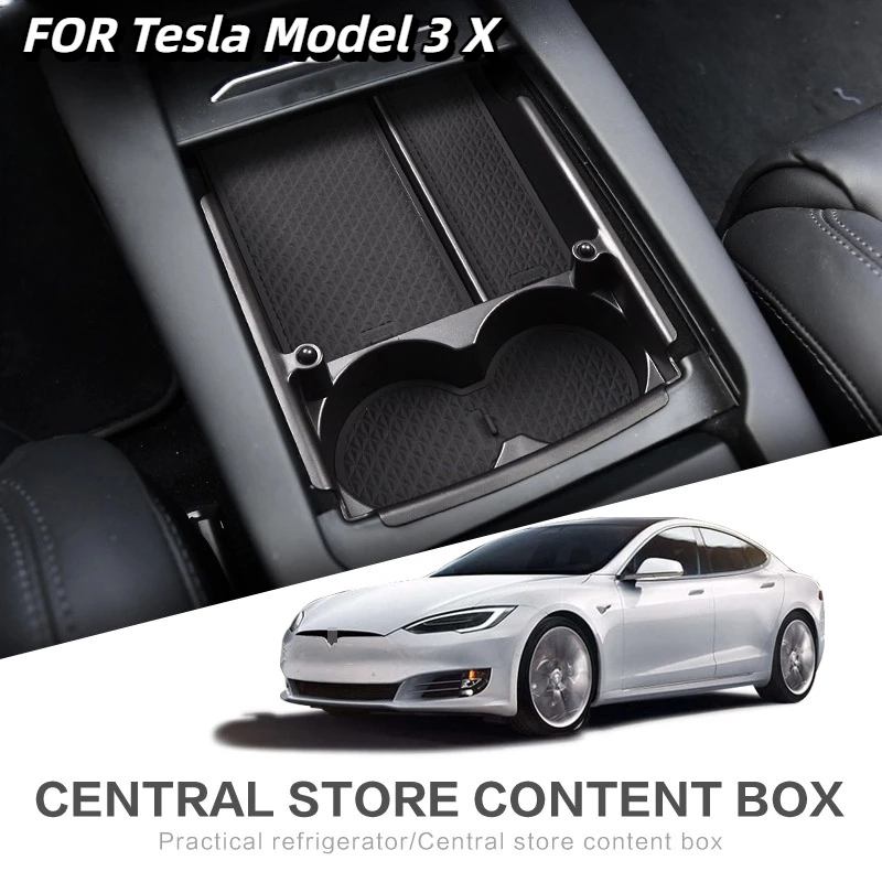 

For Tesla Model X central storage box modification Model S central interior storage box decoration