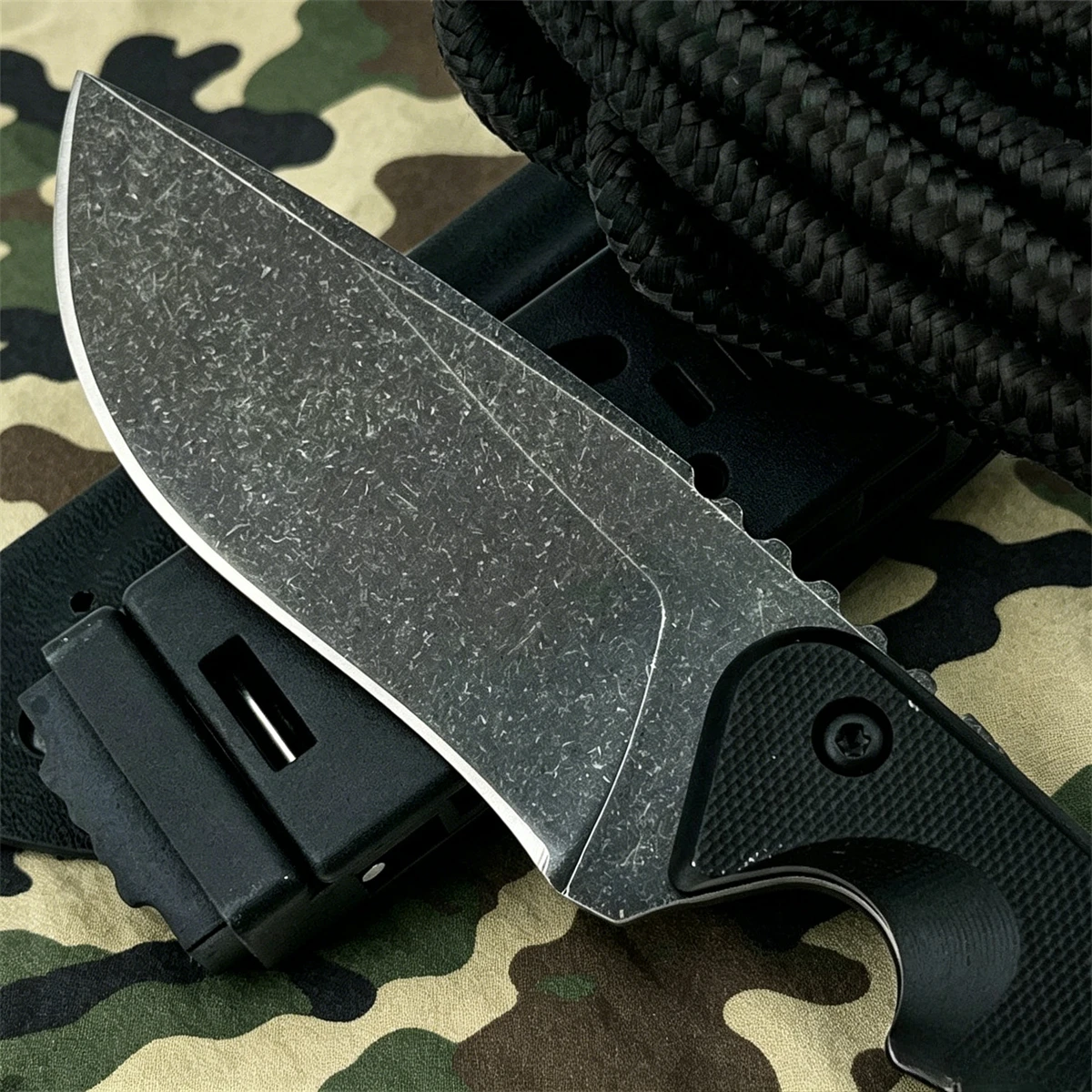 All-Purpose Outdoor Full Tang Fixed Knife - 7Cr13MoV Durable Blade, Grip-Friendly G10 Handle – Camping Hiking Survival Gear