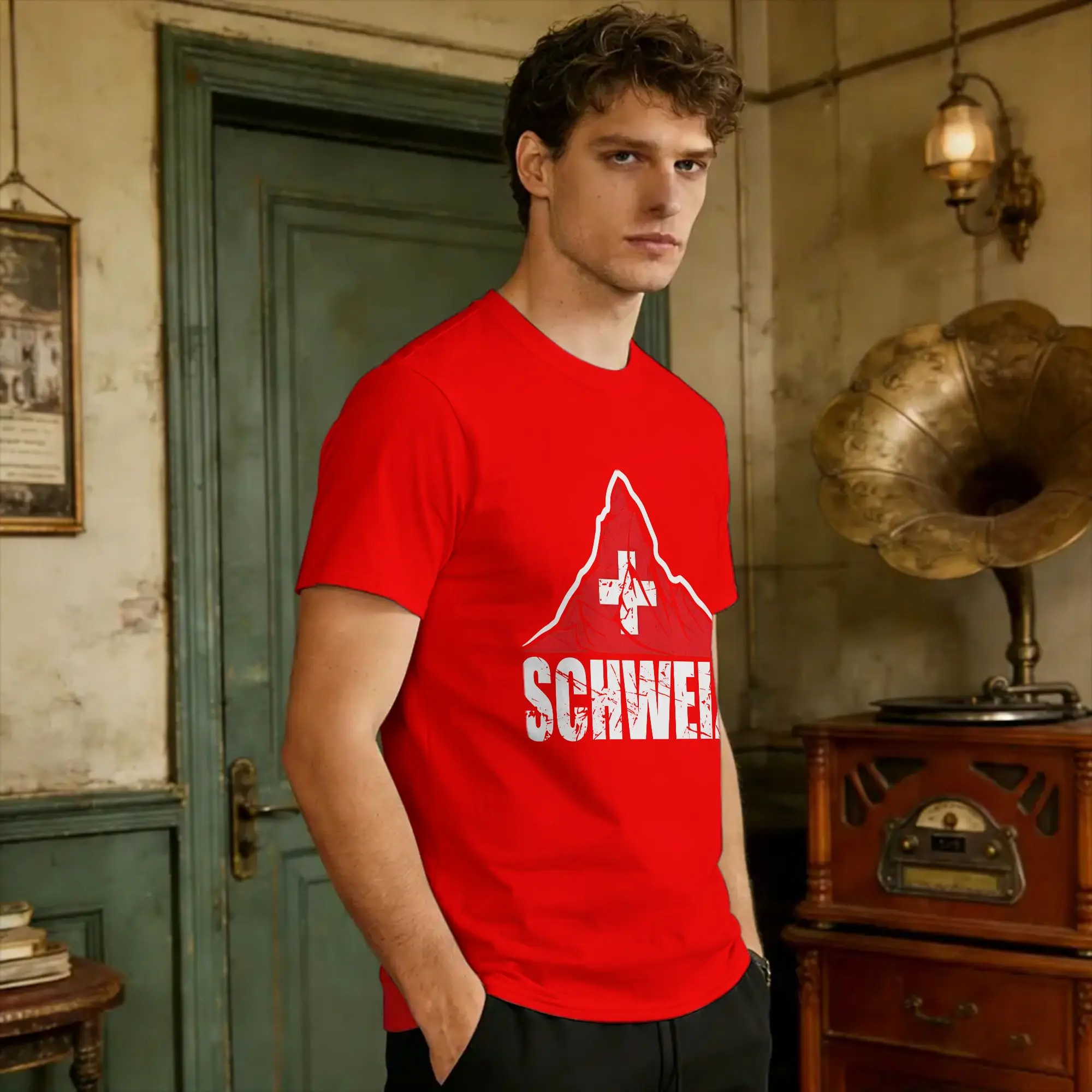Men Women's T Shirt Schweiz Matterhorn  T Shirts Fashion  Summer Tee Shirt Y2K Funny 100 Cotton Clothing Plus Size