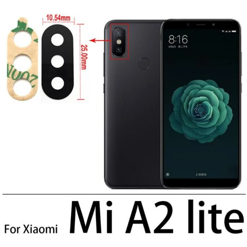 Back Camera Glass Cover Lens With Sticker For Xiaomi Mi A3 A1 A2 10T Lite Max 3 2 Mix 3 2S 2 10 Ultra Redmi Note 6 7 10 Pro 10S
