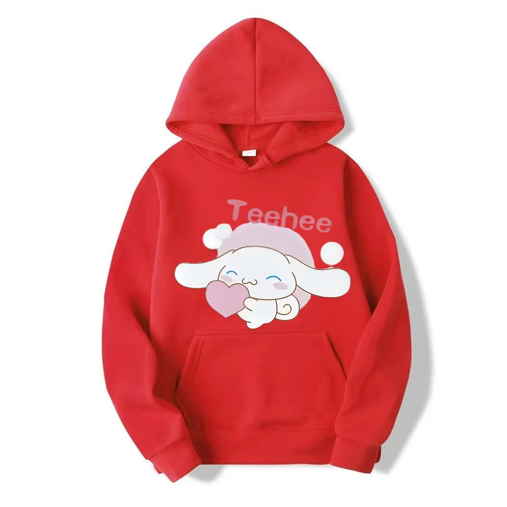 2024 New Cartoon Cute Cinnamoroll Loose Hooded Hoodie Girl\'s Friend Dress Couple Dress Casual Fashion Versatile Hoodie Top Coat