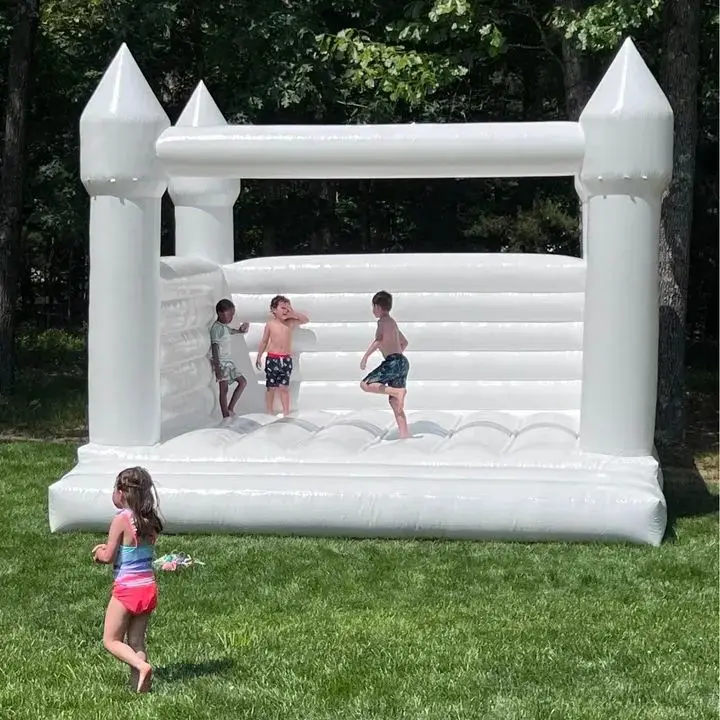 Castello gonfiabile gonfiabile del PVC della casa di rimbalzo bianca gonfiabile di riserva degli stati uniti/casa di rimbalzo della luna/maglione del buttafuori di nozze della festa di personalizzazione