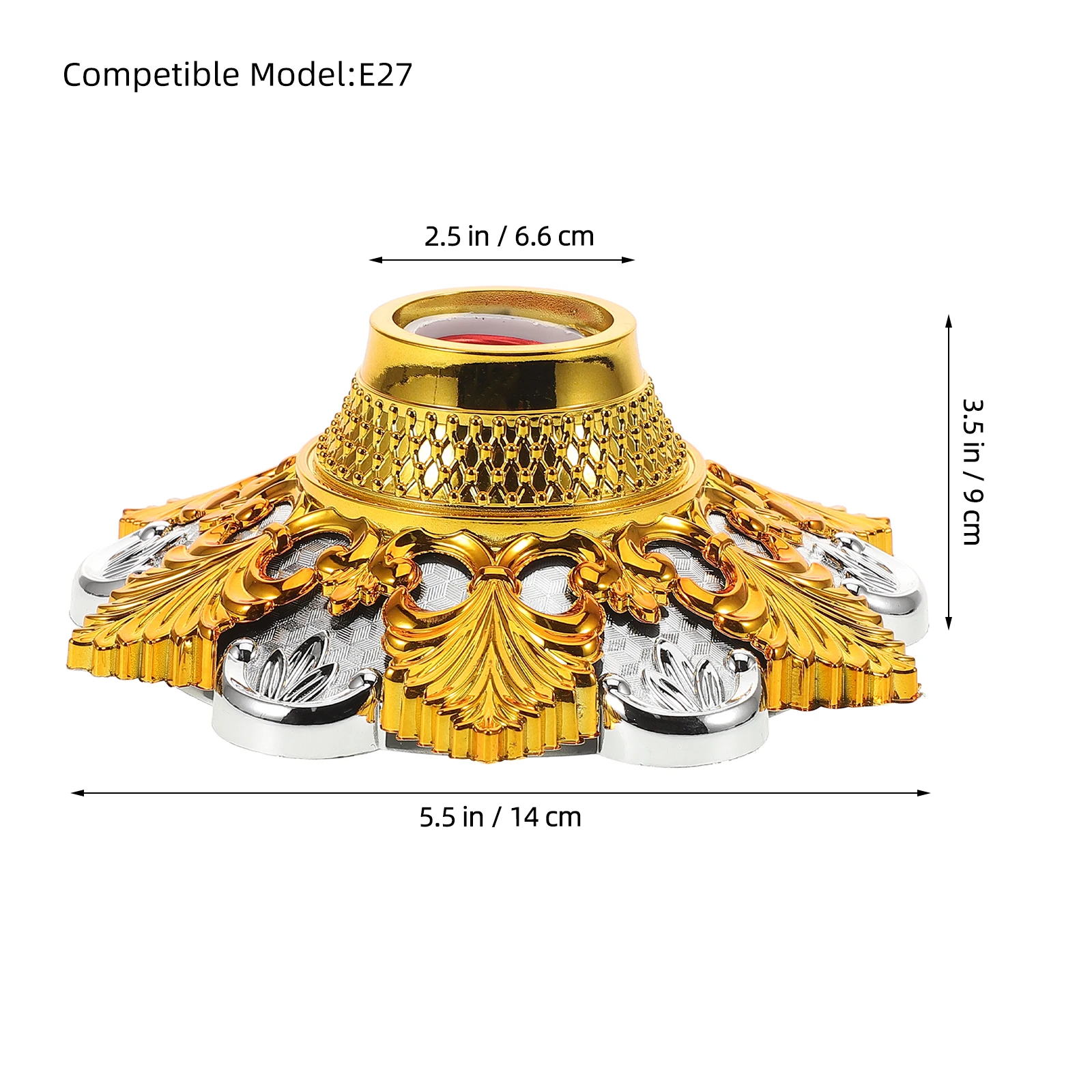 

Golden Lamp Holder E27 Socket Screw Fitting Bulb Base Pendant Light Fixture Parts Ceiling Lamp Stylish Safe Household