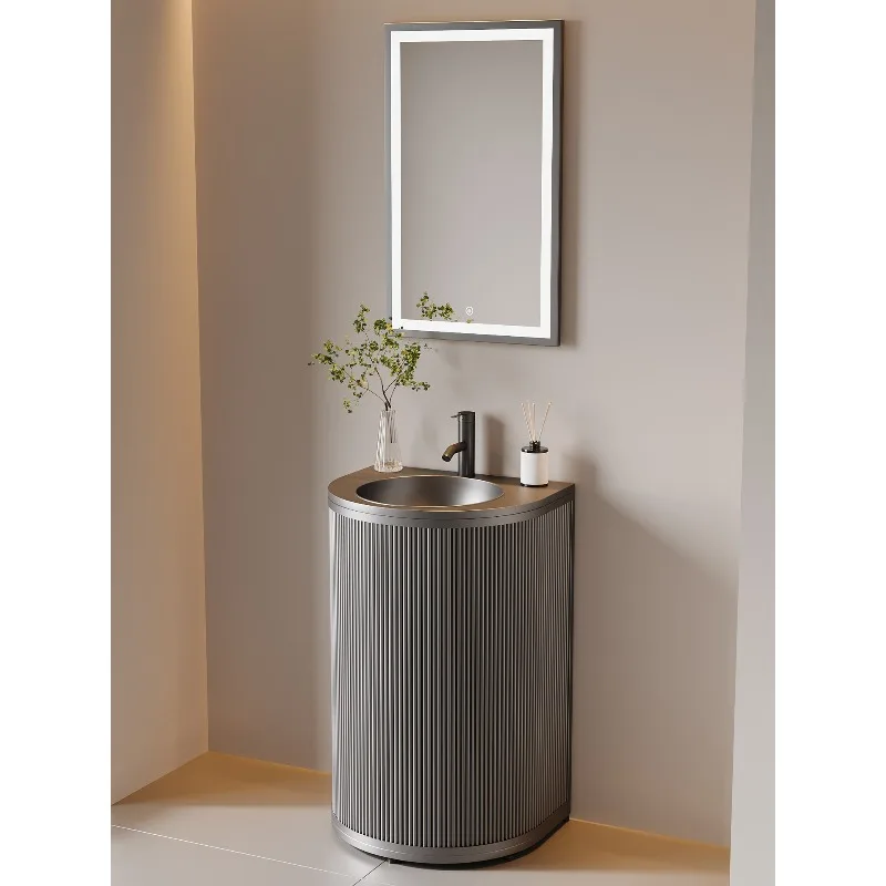 

Industrial wind washbasin barbecue shop bathroom integrated floor washbasin color creative column washbasin