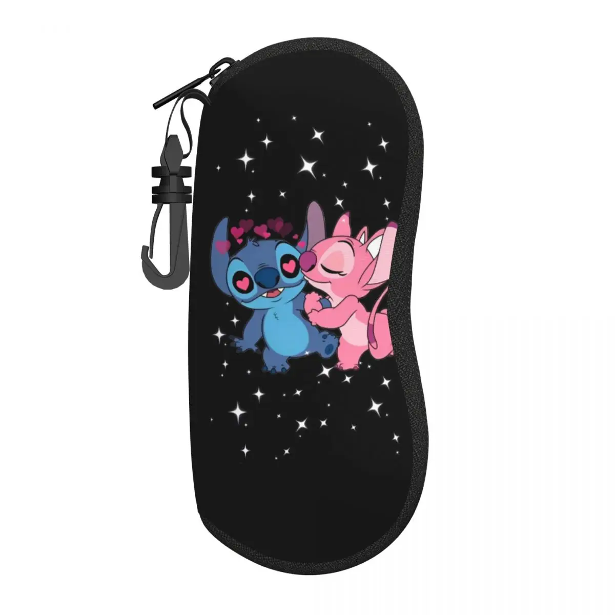 Kawaii Stitch And Angel Glasses Case Cartoon Comic Original Sunglasses Case Men Women Outdoor Eyeglass Protector Eyewear Storage