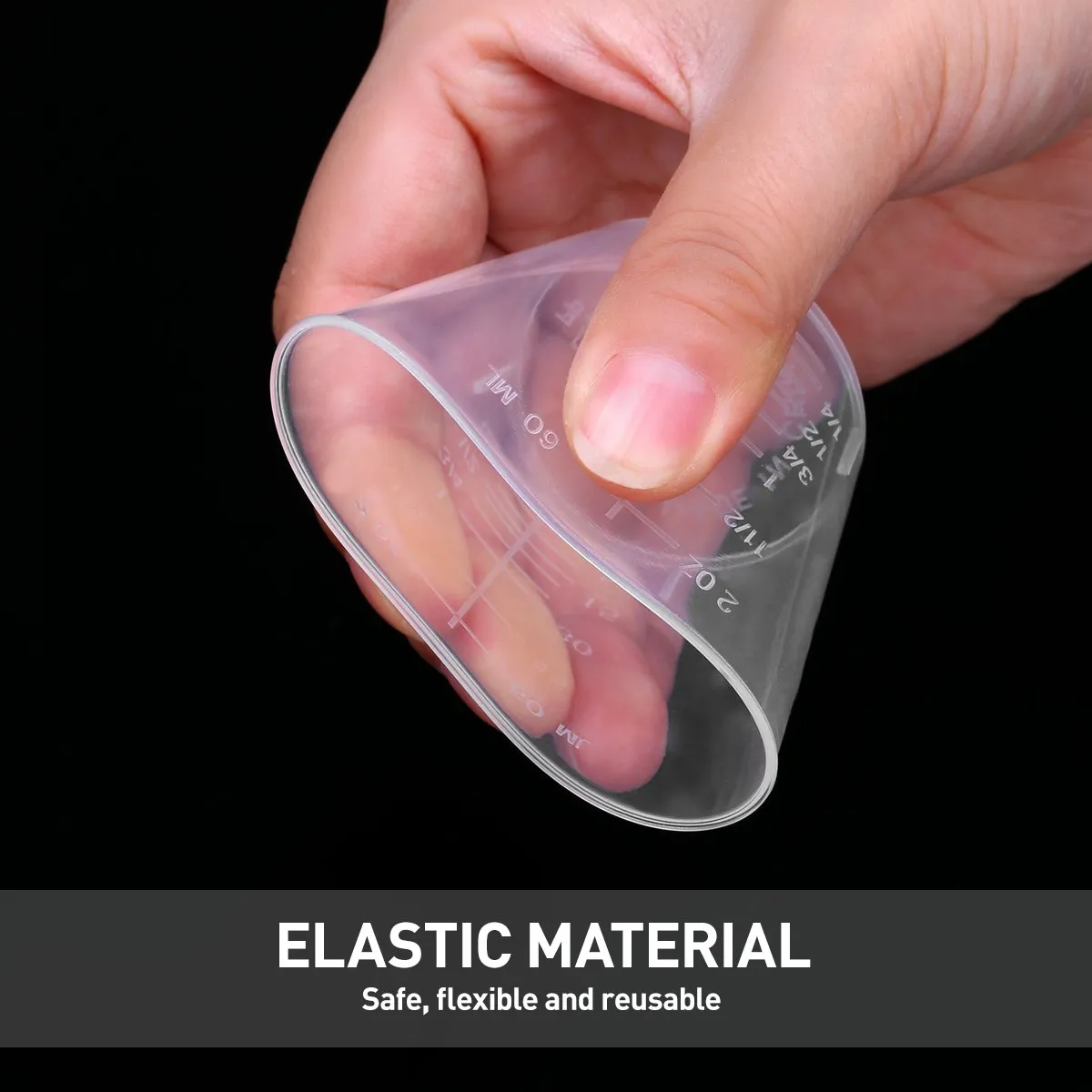 25Pcs 60Ml Graduated Plastic Measuring Cup Heat Resistant Wear Proof Wide Mouth for Liquid Powder Granular Measurement in Lab