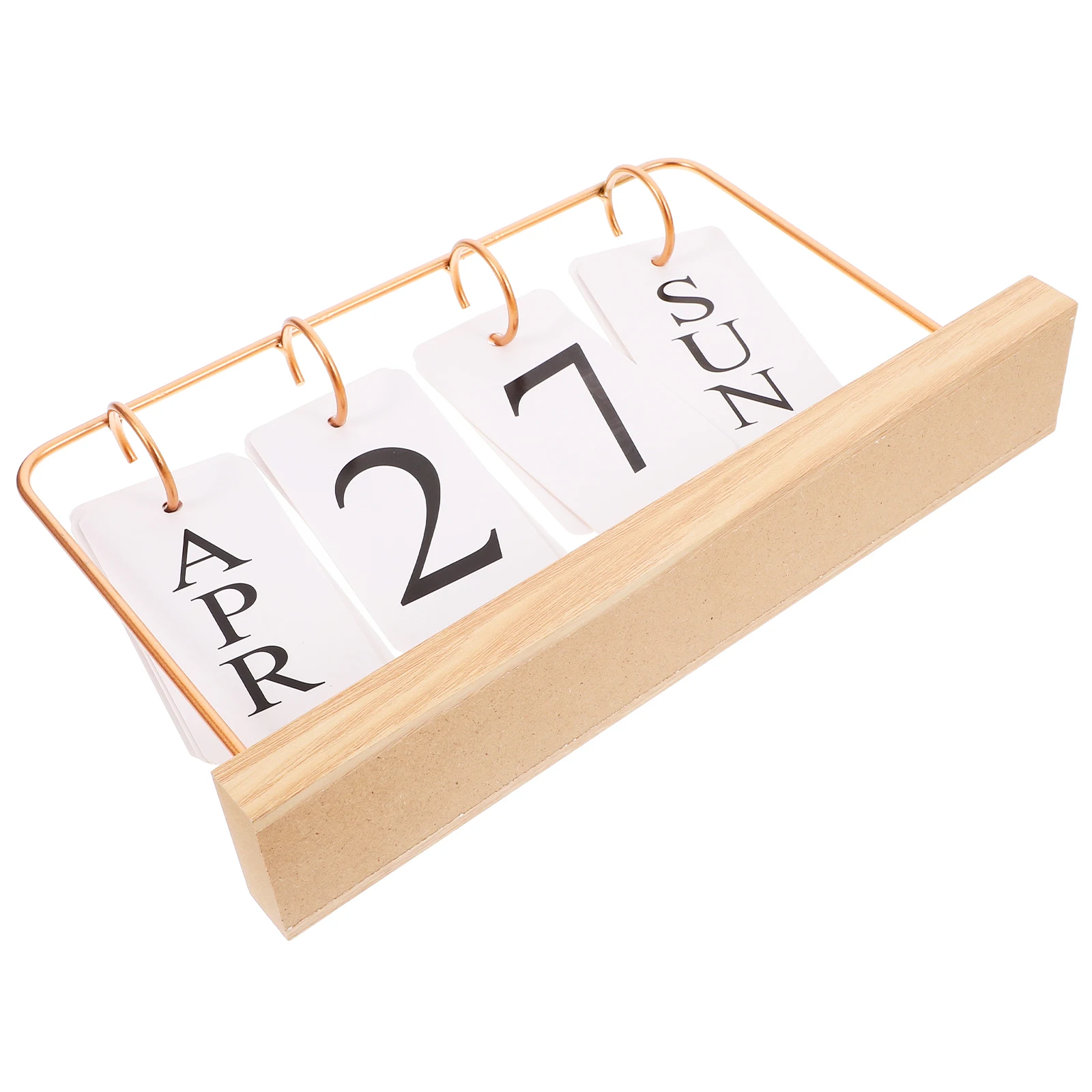 

Flip For Office Desk Wood Base Metal Frame Desktop Perpetual Flip Calendar Vintage Style Standing Calendar Decorative Home