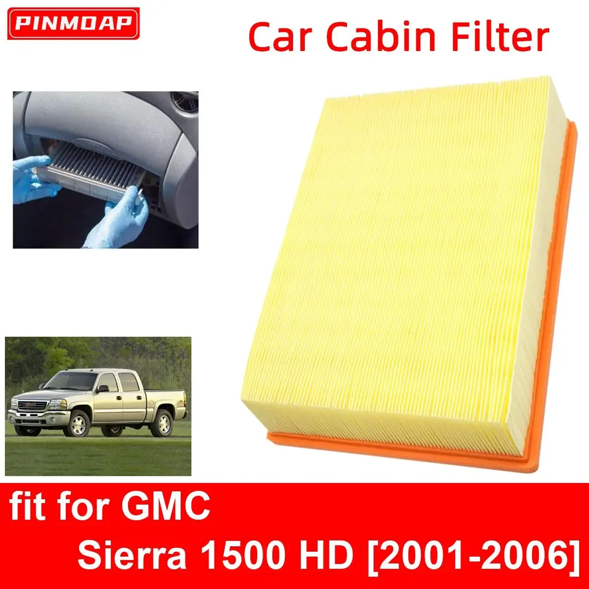 Engine Air Filter for GMC Sierra 1500 HD 2001-2006 Auto Filters Carbon Fiber CA8755A 15908915 15908916 25332443 22845992