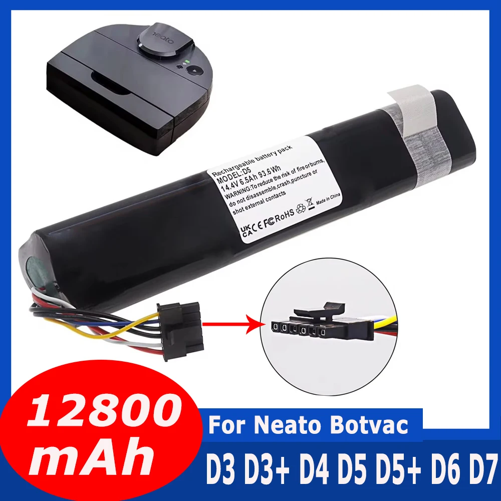 Replacement Battery 14.4V 61WH 12800mAh For Neato Botvac D3 D4 D5 D6 D7 205-0011 Sweeping Robot